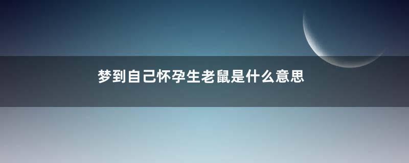 梦到自己怀孕生老鼠是什么意思