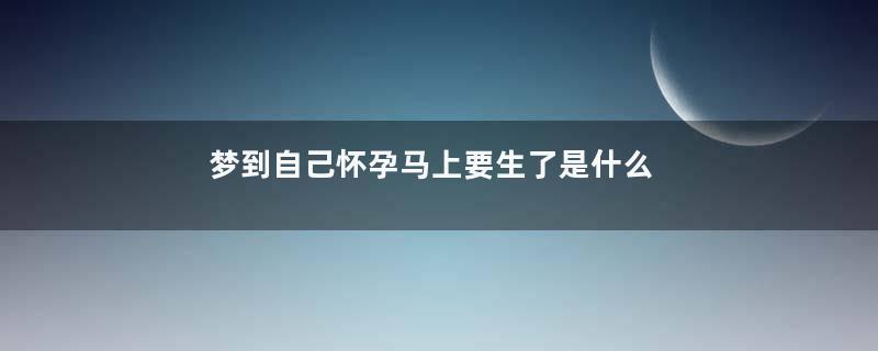 梦到自己怀孕马上要生了是什么意思