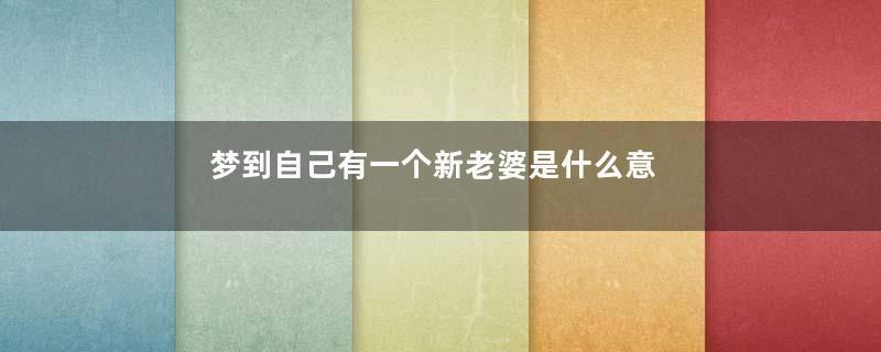 梦到自己有一个新老婆是什么意思