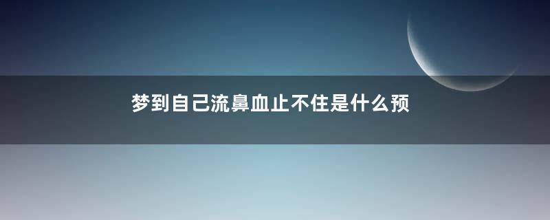 梦到自己流鼻血止不住是什么预兆