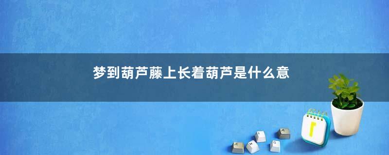 梦到葫芦藤上长着葫芦是什么意思