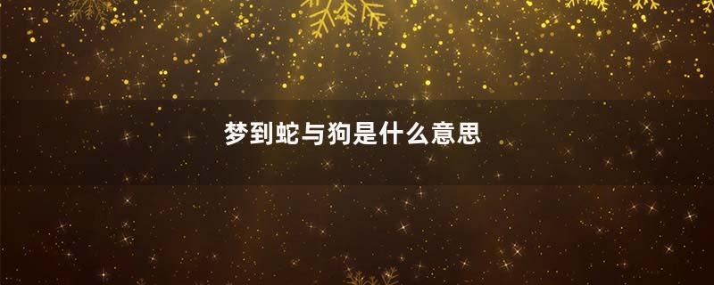 梦到蛇与狗是什么意思