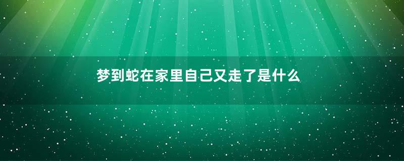 梦到蛇在家里自己又走了是什么意思