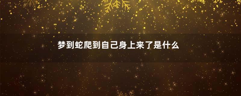 梦到蛇爬到自己身上来了是什么意思
