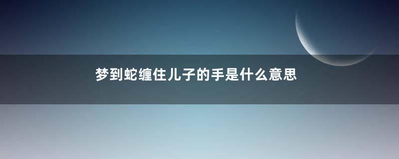 梦到蛇缠住儿子的手是什么意思