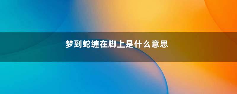 梦到蛇缠在脚上是什么意思