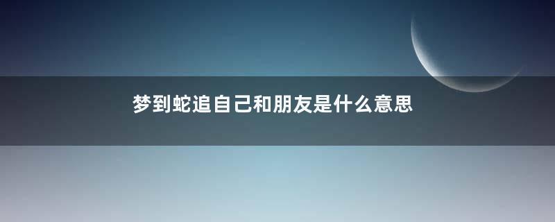 梦到蛇追自己和朋友是什么意思