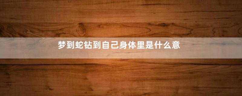 梦到蛇钻到自己身体里是什么意思