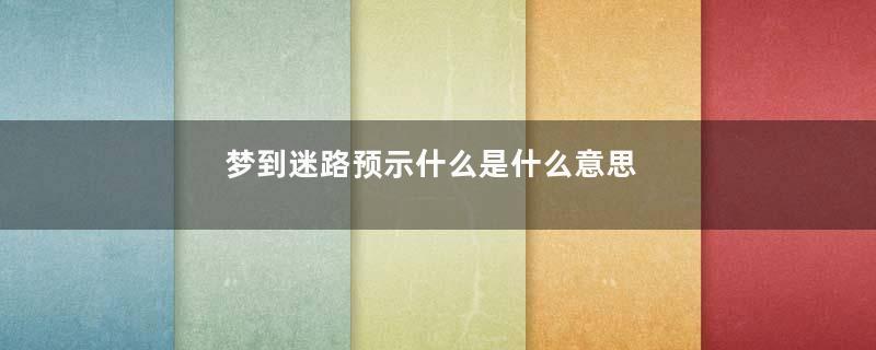 梦到迷路预示什么是什么意思