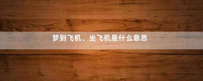 梦到飞机、坐飞机是什么意思
