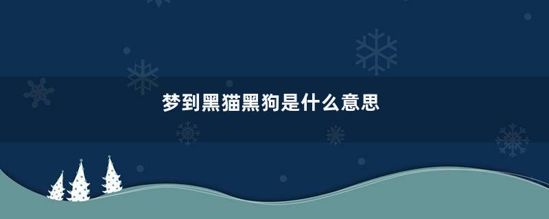 梦到黑猫黑狗是什么意思