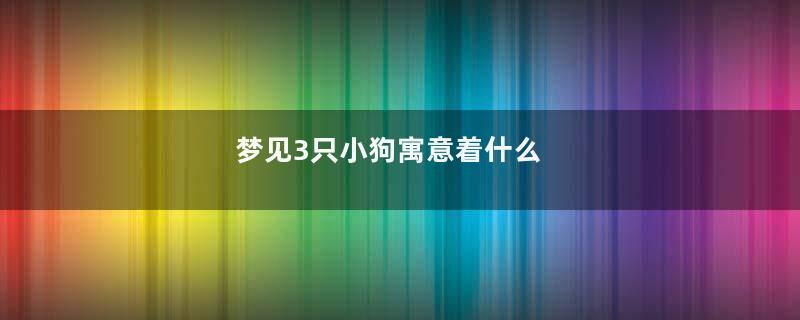 梦见3只小狗寓意着什么