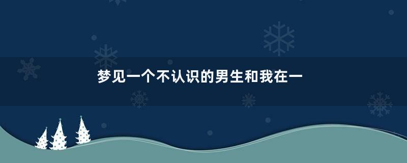 梦见一个不认识的男生和我在一起寓意着什么意思