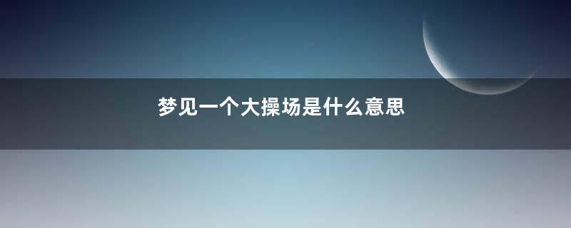 梦见一个大操场是什么意思