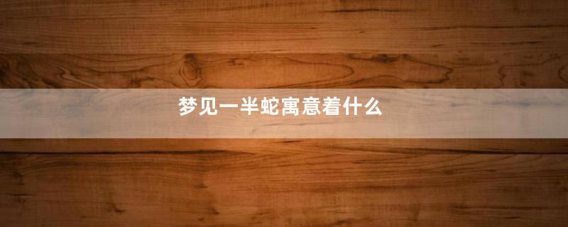 梦见一半蛇寓意着什么