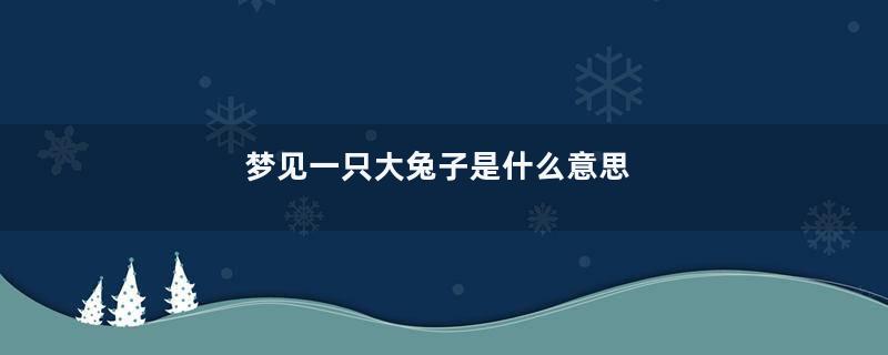 梦见一只大兔子是什么意思