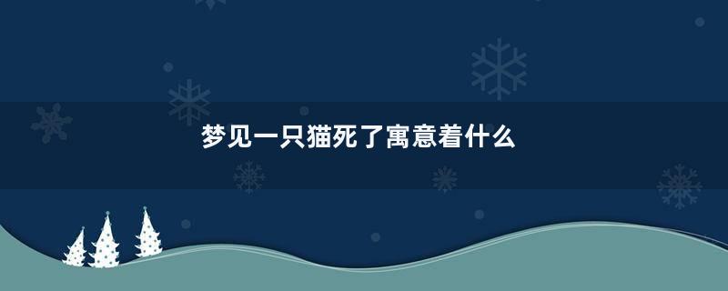 梦见一只猫死了寓意着什么