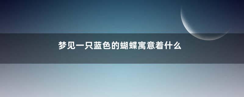 梦见一只蓝色的蝴蝶寓意着什么