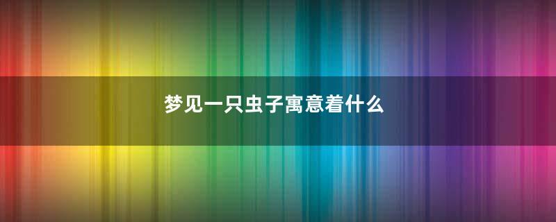 梦见一只虫子寓意着什么