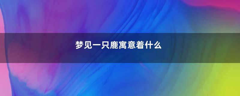 梦见一只鹿寓意着什么