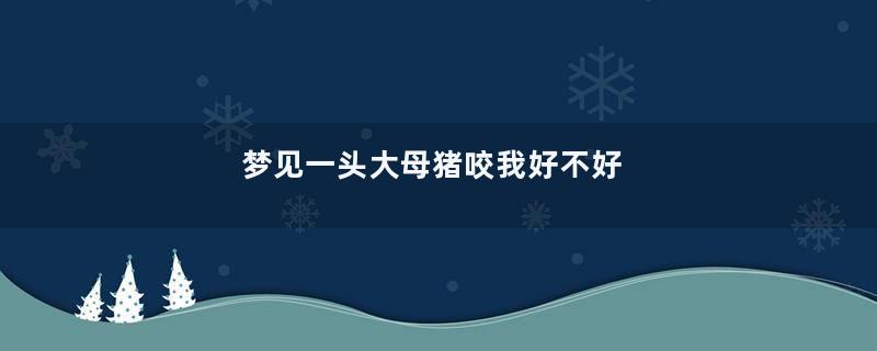 梦见一头大母猪咬我好不好