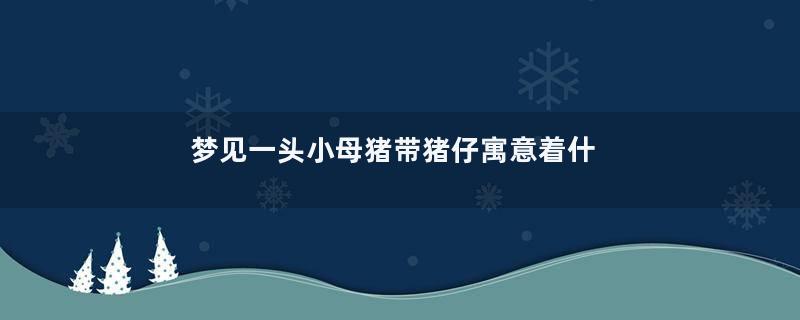 梦见一头小母猪带猪仔寓意着什么