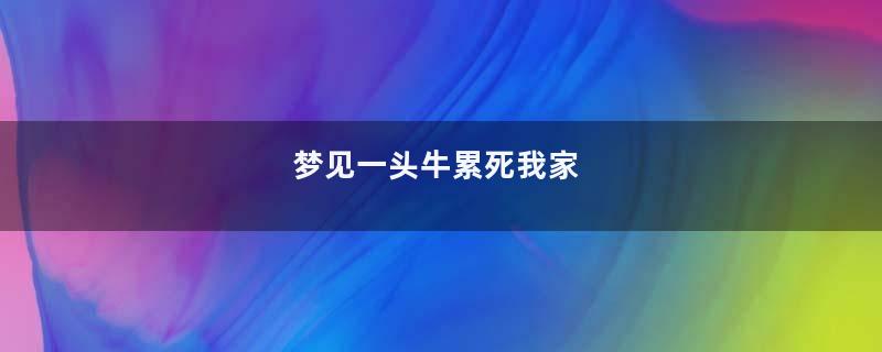 梦见一头牛累死我家