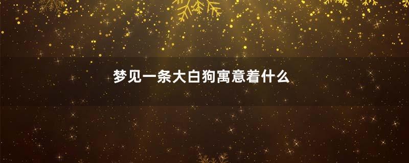 梦见一条大白狗寓意着什么