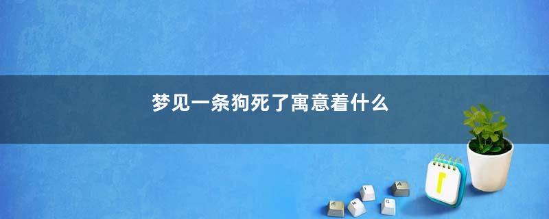 梦见一条狗死了寓意着什么