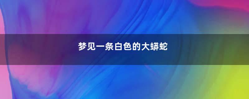 梦到一条白色的大蟒蛇