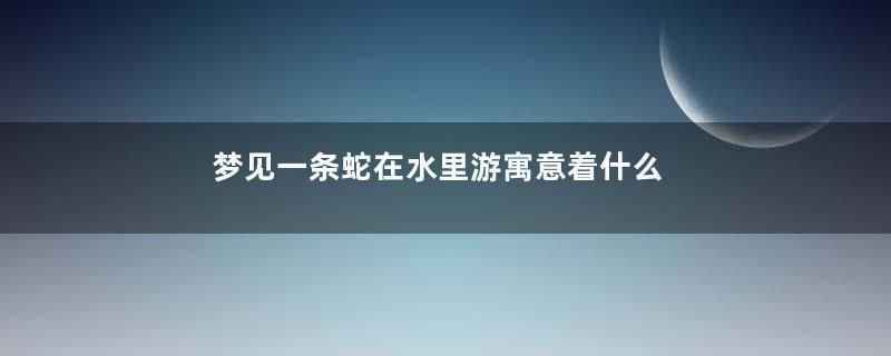 梦见一条蛇在水里游寓意着什么