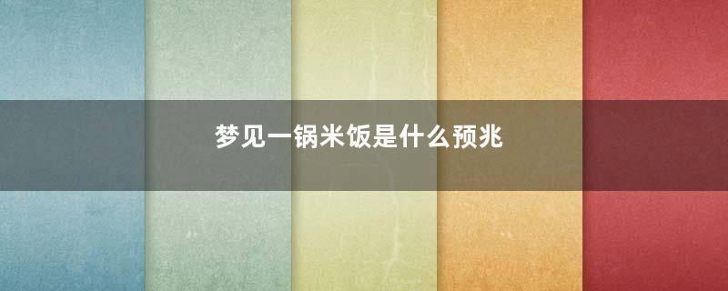 梦见一锅米饭是什么预兆