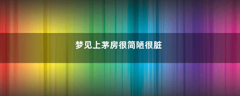 梦见上茅房很简陋很脏