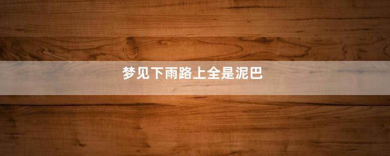 梦见下雨路上全是泥巴