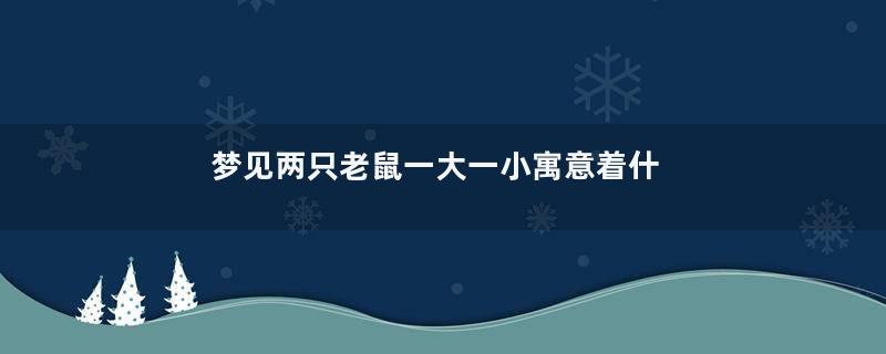 梦见两只老鼠一大一小寓意着什么