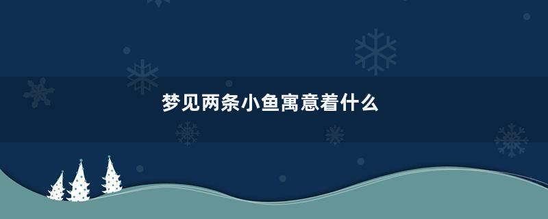 梦见两条小鱼寓意着什么