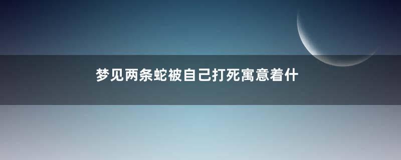 梦见两条蛇被自己打死寓意着什么