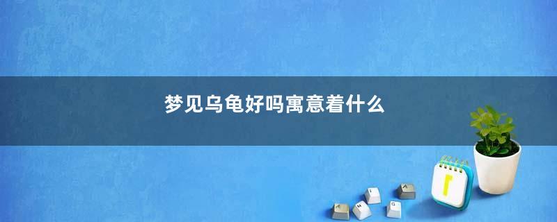 梦见乌龟好吗寓意着什么