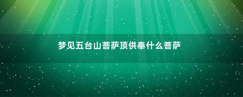 梦见五台山菩萨顶供奉什么菩萨