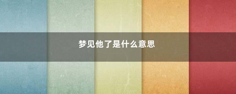 梦见他了是什么意思