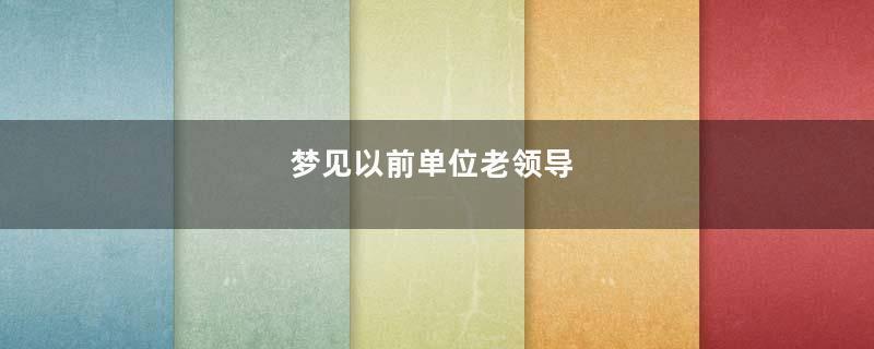 梦见以前单位老领导