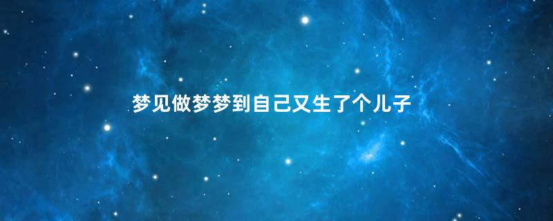 梦见做梦梦到自己又生了个儿子是什么意思