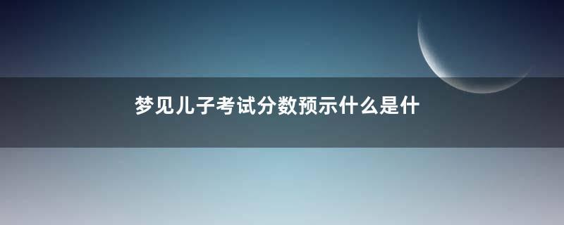 梦见儿子考试分数预示什么是什么意思