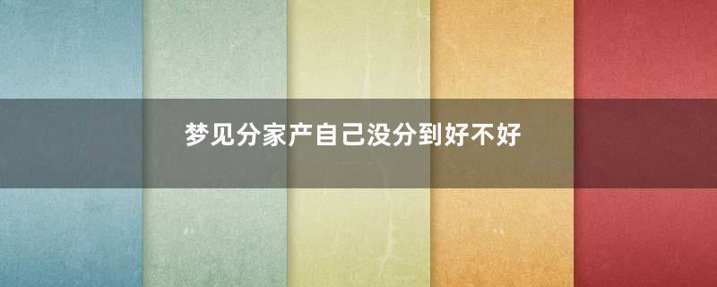 梦见分家产自己没分到好不好