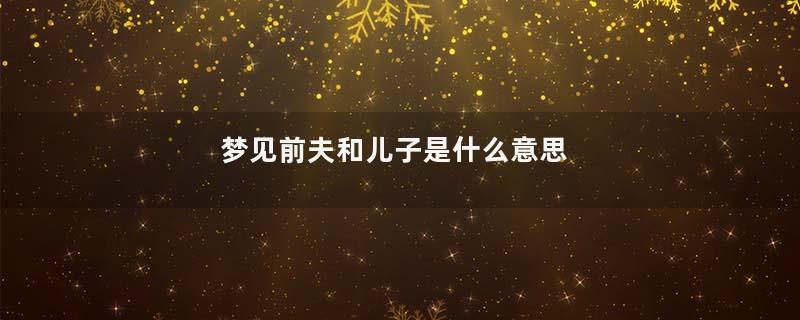 梦见前夫和儿子是什么意思