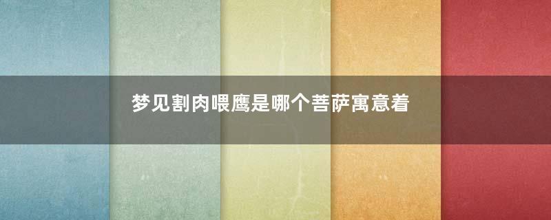 梦见割肉喂鹰是哪个菩萨寓意着什么