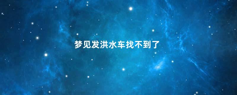 梦见发洪水车找不到了