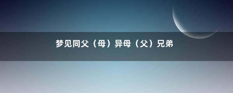 梦见同父（母）异母（父）兄弟姐妹
