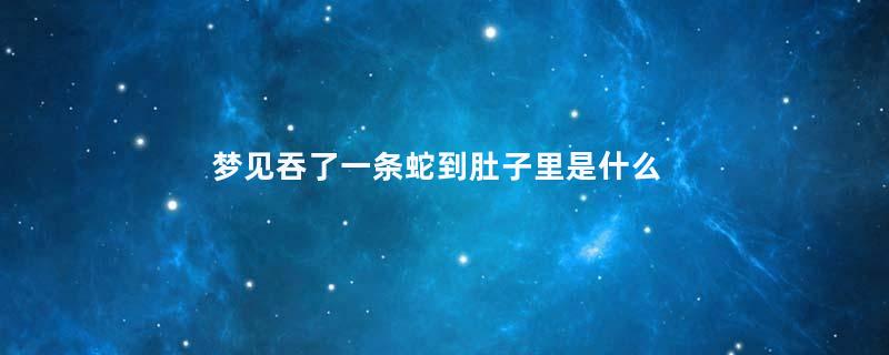 梦见吞了一条蛇到肚子里是什么意思
