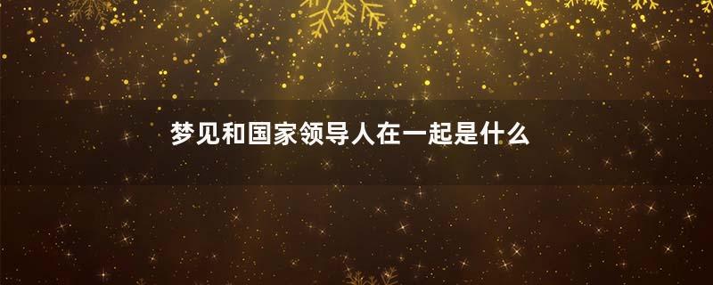 梦见和国家领导人在一起是什么意思